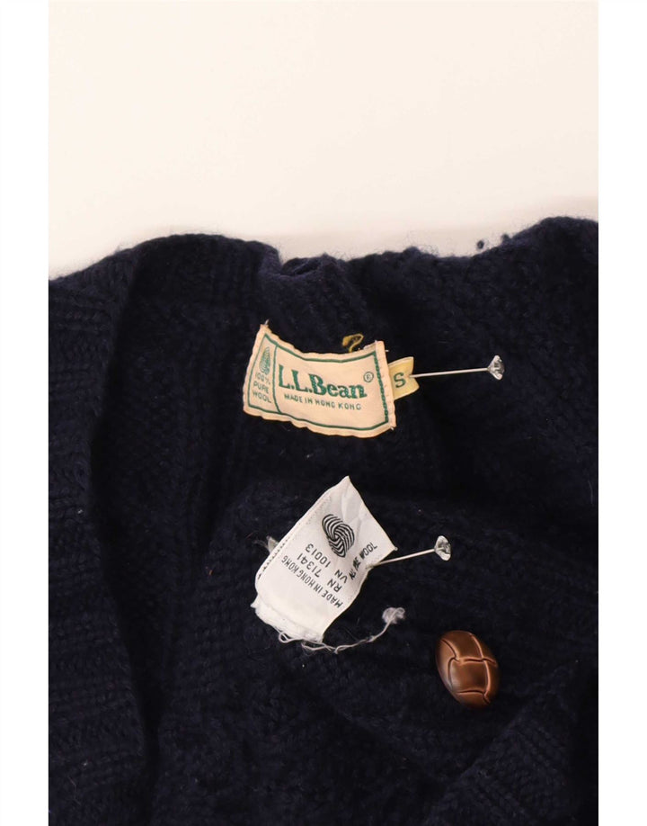 L.L.Bean Suéter tipo cárdigan extragrande para mujer UK 10 Small Lana azul marino