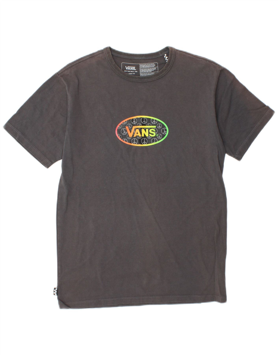 VANS Camiseta gráfica de ajuste clásico para hombre Top Small Grey Cotton