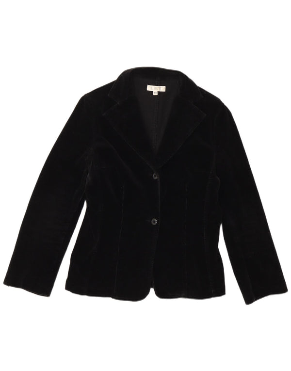 Vintage mujer pana 2 botones Blazer chaqueta IT 44 algodón negro medio