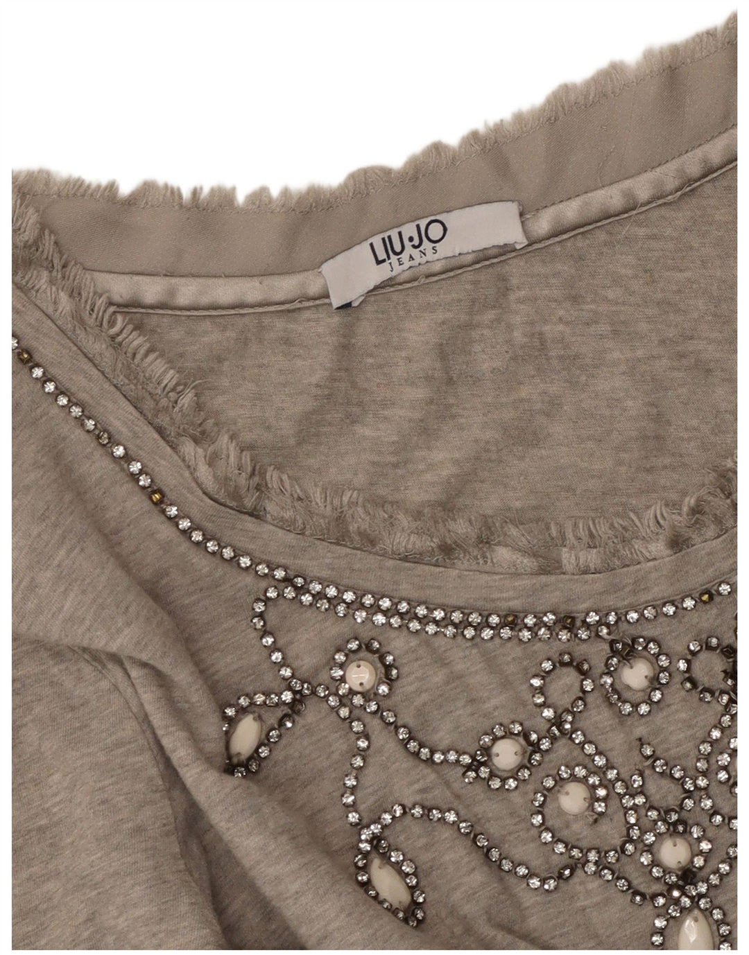 LIU JO Camiseta de manga larga para mujer UK 10 Small Grey