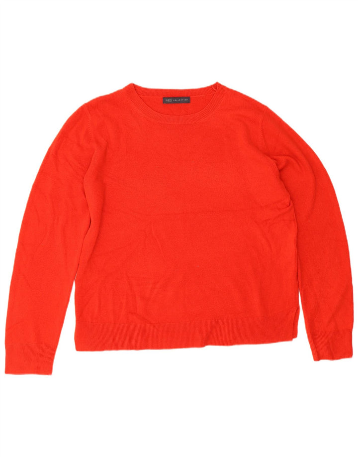 Marks & Spencer Jersey extragrande con cuello barco para mujer, talla 40, color rojo