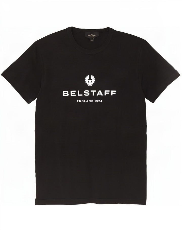 Belstaff - Camiseta gráfica para hombre, talla grande, algodón negro