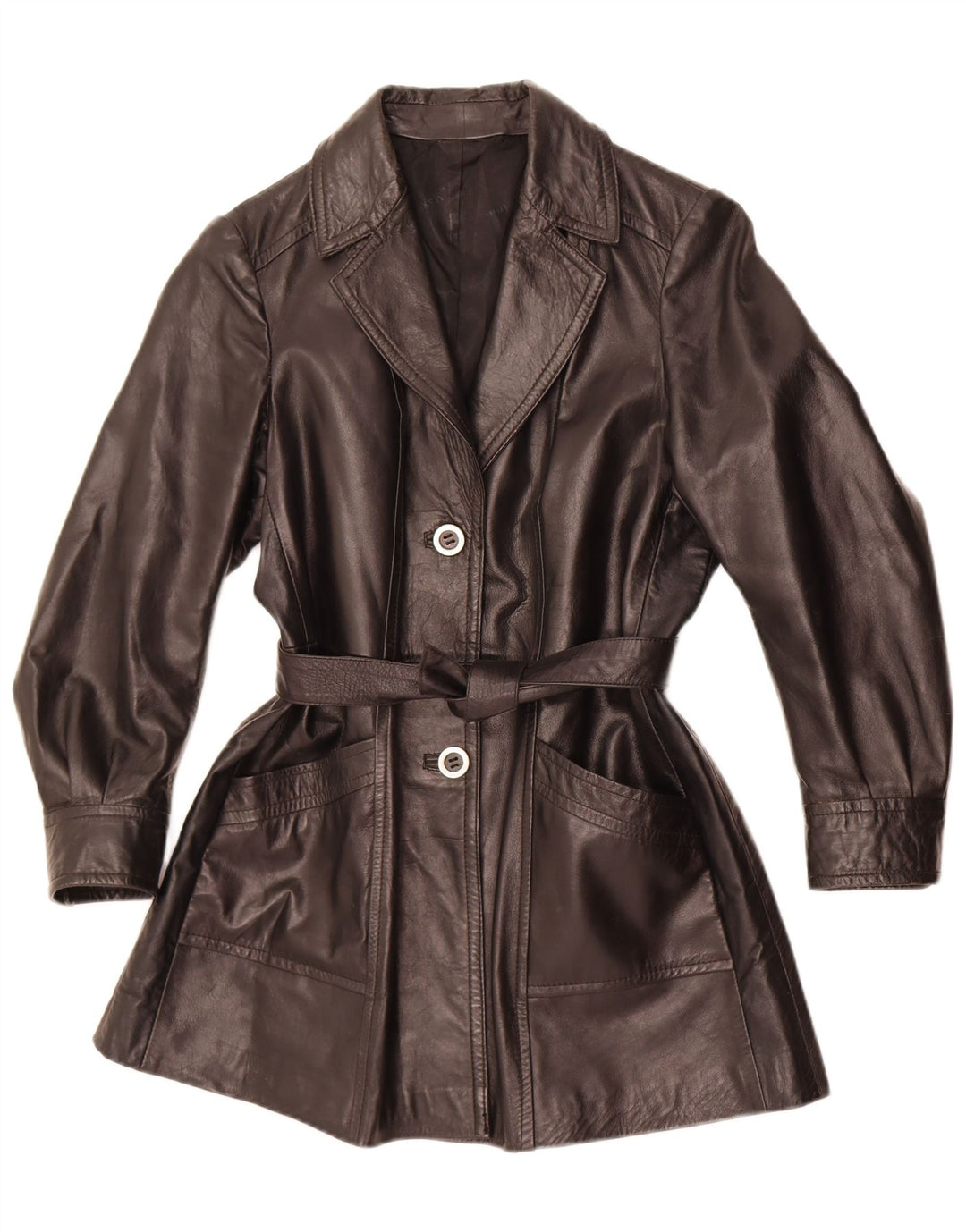 Maxime Abrigo de cuero para mujer IT 48 XL Negro