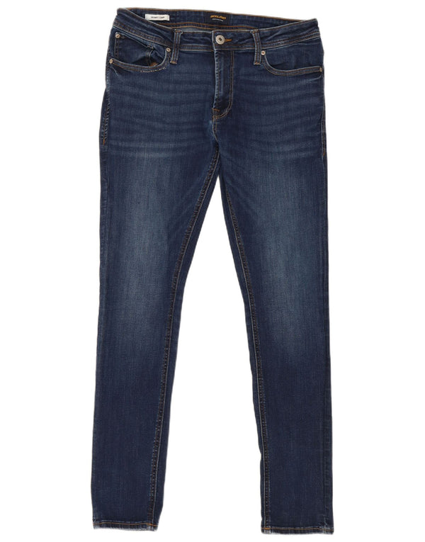 Jack & Jones Mens Liam Skinny Jeans W34 L32 Algodón Azul