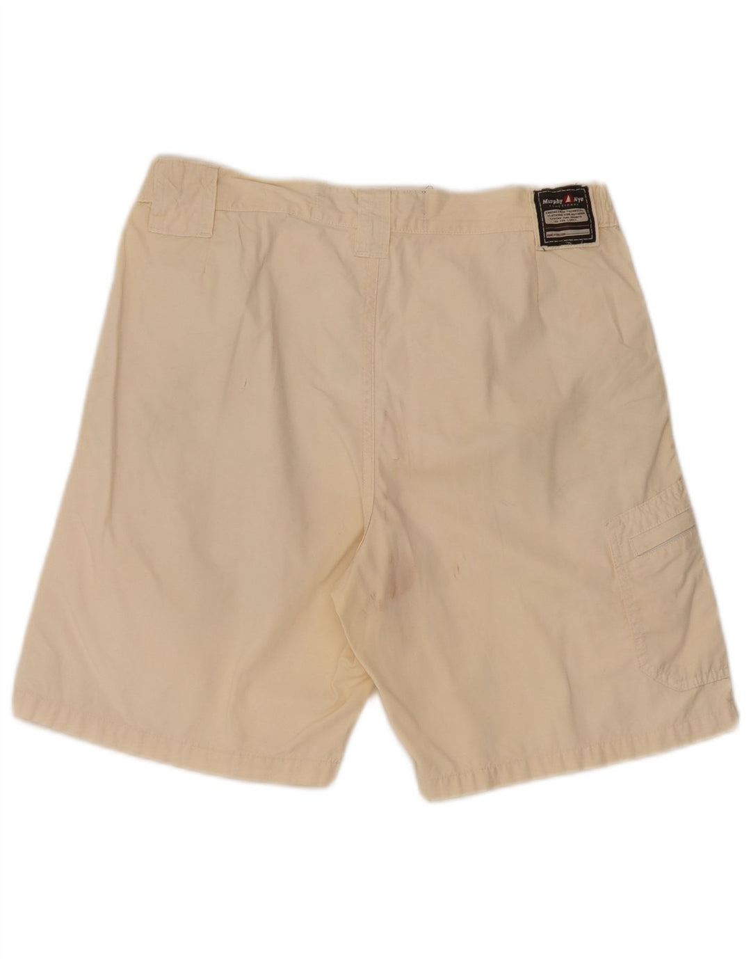 Murphy & Nye Pantalones cortos tipo cargo para hombre W33 Medium Off White Cotton