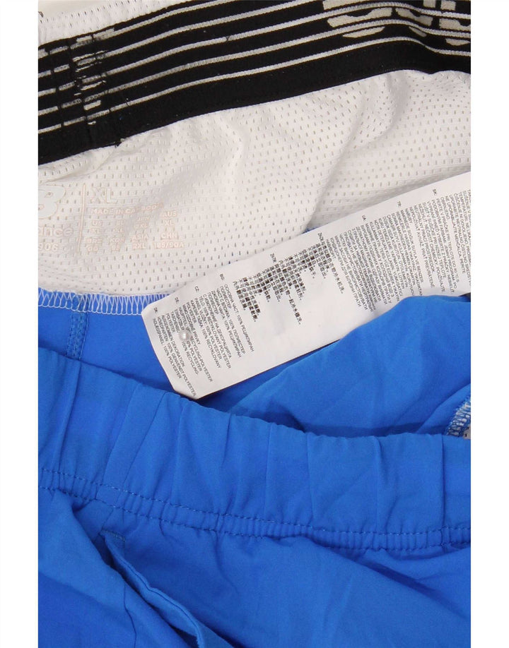 New Balance Pantalones cortos deportivos para hombre XL Azul Colorblock Poliéster
