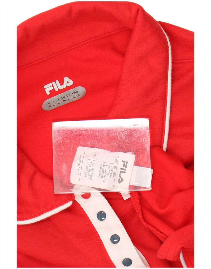 FILA Polo para mujer UK 40 Grande Algodón rojo