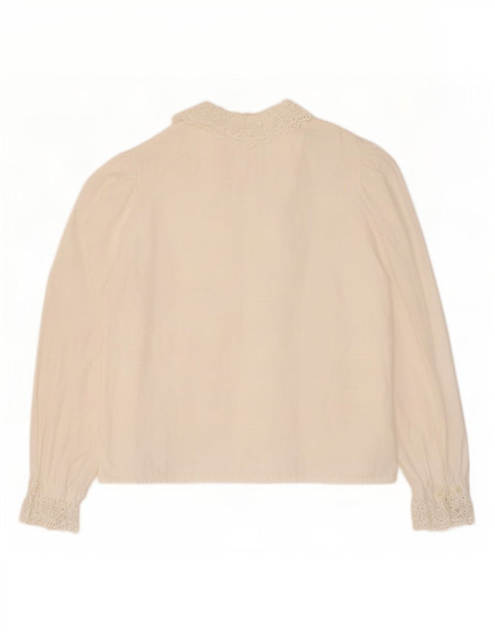 Tostmann Blusa camisera con volantes en la parte delantera para mujer EU 44 XL Algodón blanco