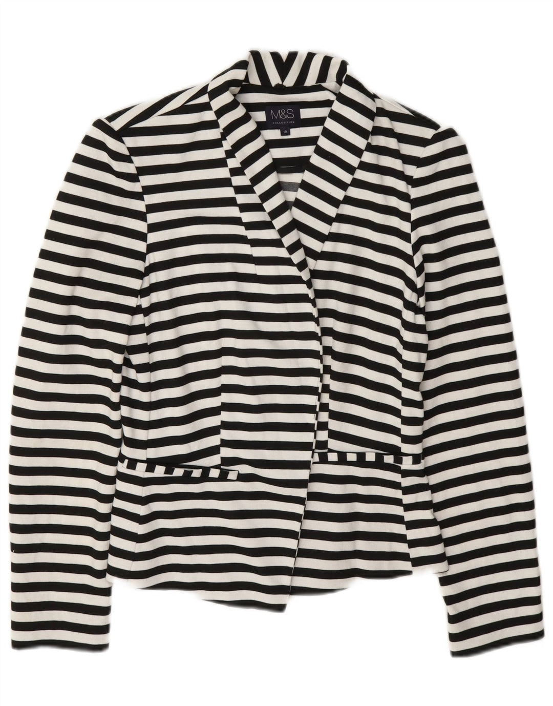 Marks & Spencer Chaqueta Blazer para Mujer UK 10 Small Azul Marino Rayas Náuticas