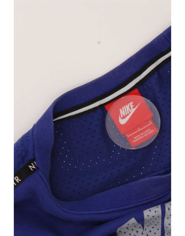 Nike Sudadera con gráfico tipo jersey para hombre, talla grande, color azul