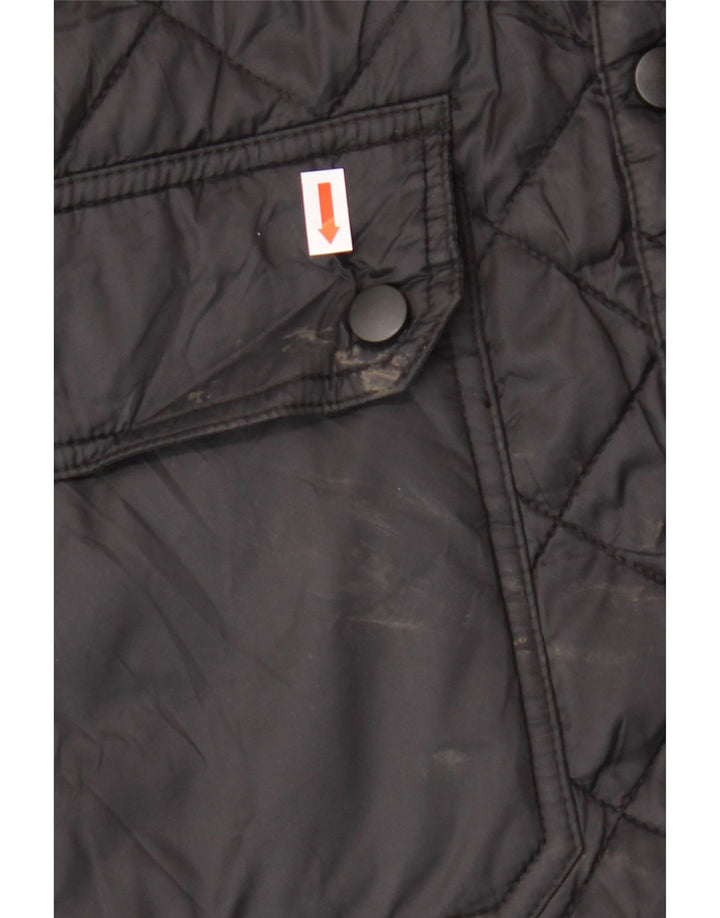 SUPERDRY Chaqueta acolchada con capucha para hombre UK 36 Small Black Nylon