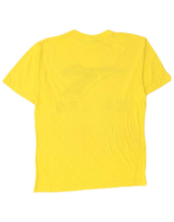 DIADORA Hombre Camiseta Estampada Top Algodón Amarillo Medio