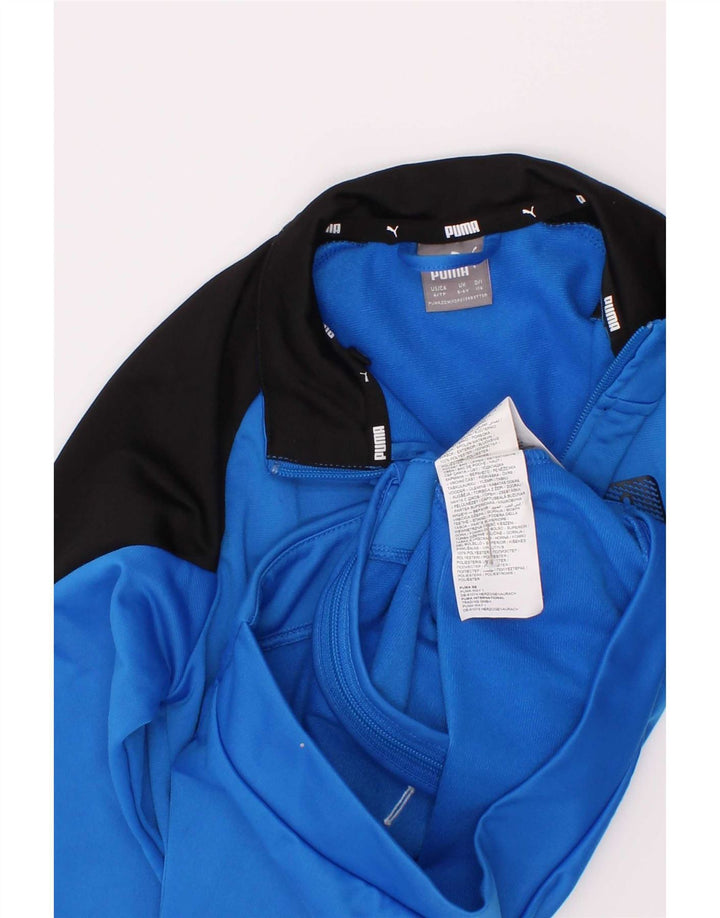 Puma Chaqueta de chándal gráfica para niños 5-6 años Poliéster con bloques de color azul