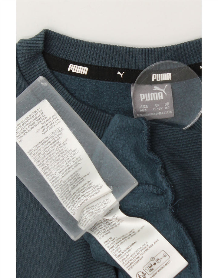 Puma Sudadera gráfica para niños 11-12 años Algodón Azul