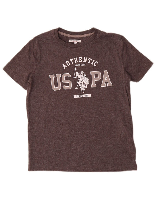 Asociación de Polo de EE. UU. Camiseta estampada para niño Top 8-9 años Gris Algodón