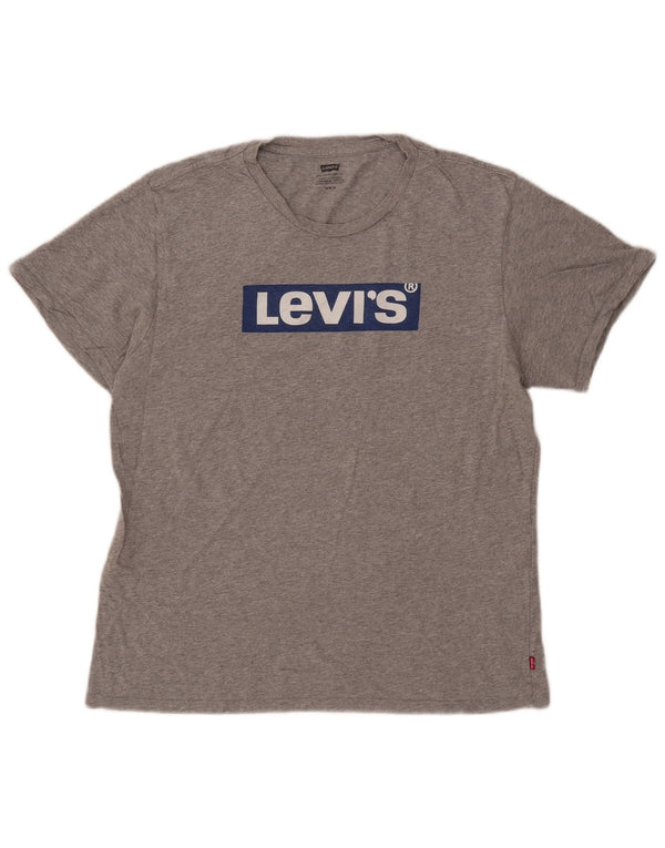Levi's Hombre Camiseta Gráfica Top Algodón Gris Medio