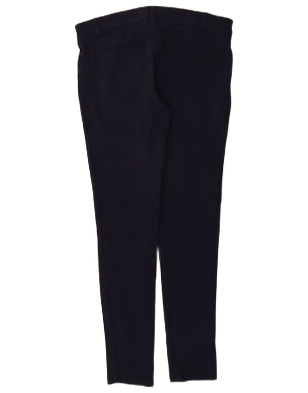 Zara Mujer Pantalón Casual Pitillo Mediano W30 L30 Azul Marino Algodón