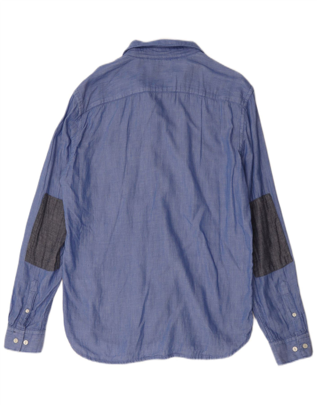 French Connection Camisa regular de corte regular para hombre de algodón azul medio