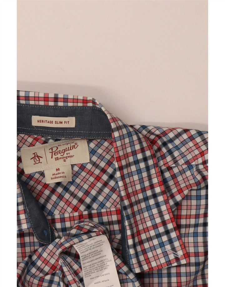 Camisa de corte slim Heritage Heritage de Penguin para hombre de algodón a cuadros multicolor mediano
