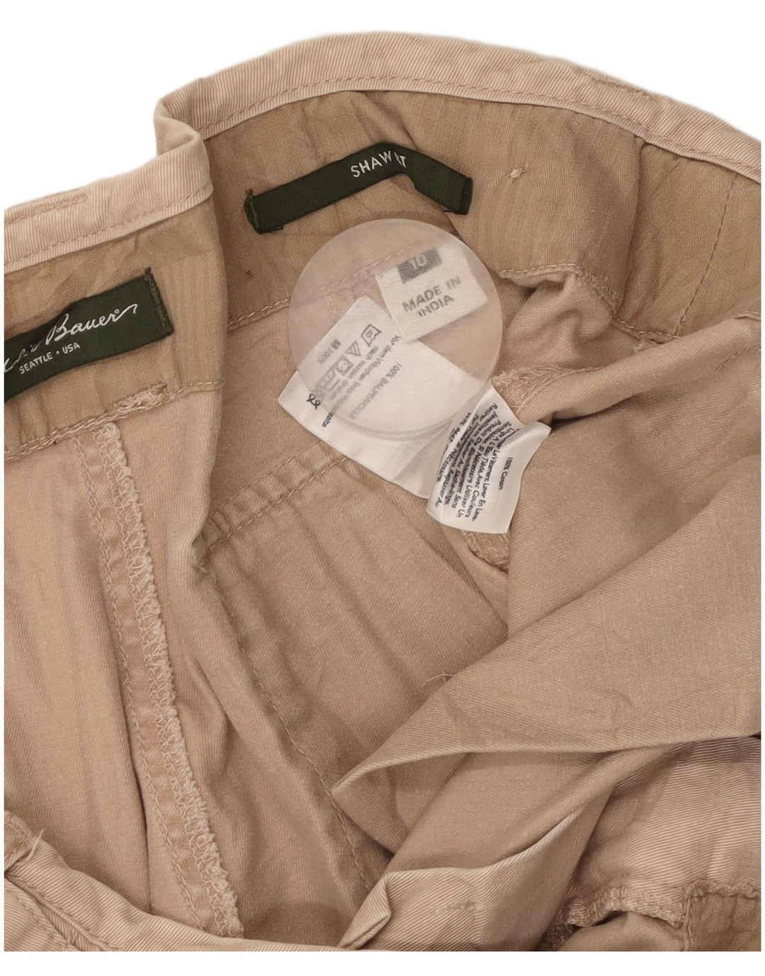 EDDIE BAUER Pantalones casuales para mujer Shaw Fit US 10 Large W36 L31 Beige