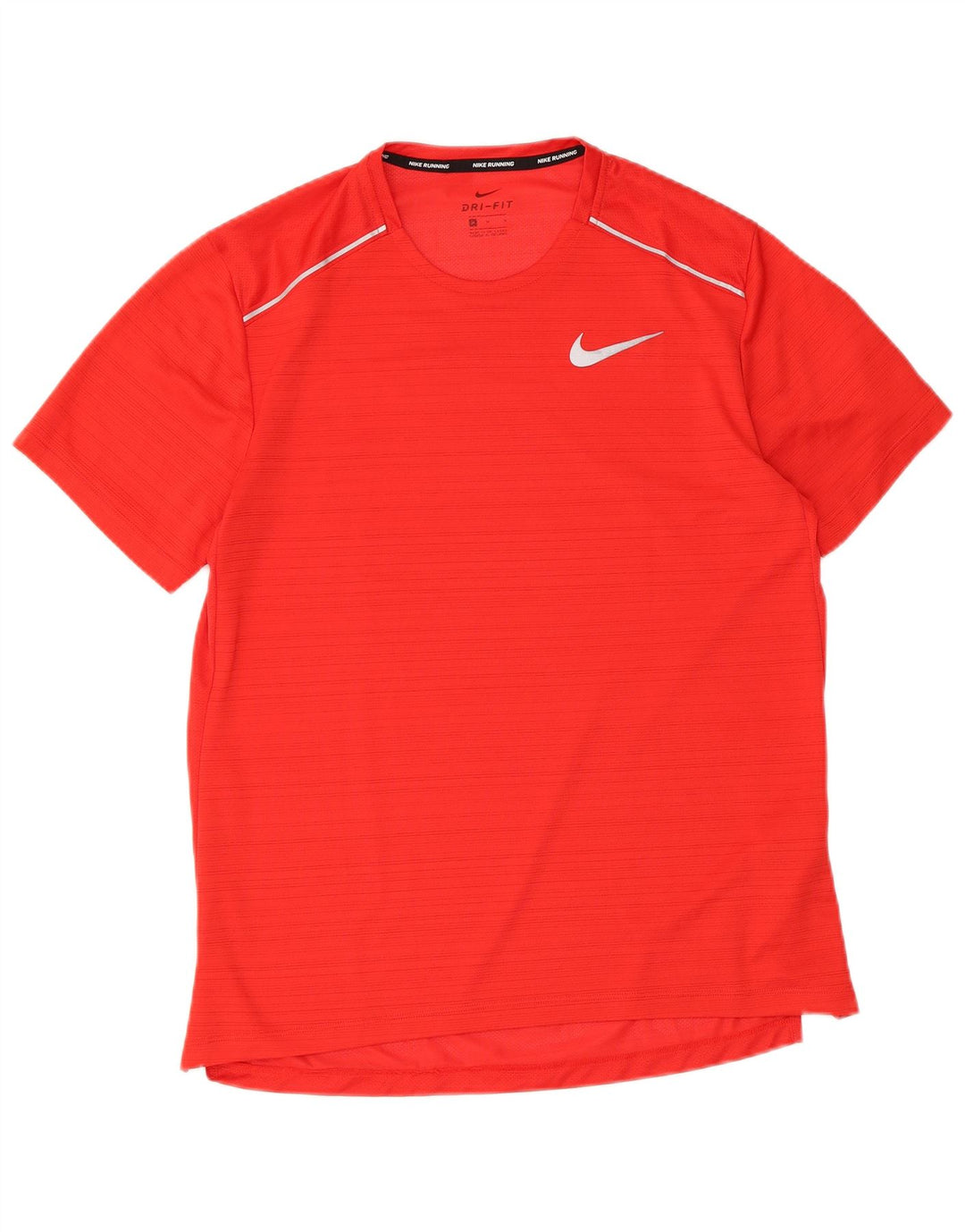 Camiseta Nike Dri Fit para hombre Top poliéster a rayas rojas medianas