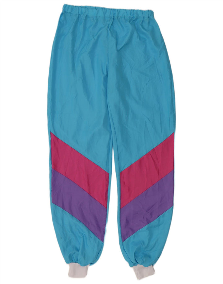 VINTAGE Pantalones de chándal para mujer Joggers Reino Unido 10 Bloque de color azul pequeño