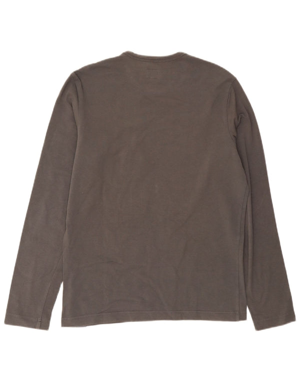 Calvin Klein Jeans Top gráfico para hombre de manga larga de algodón gris grande