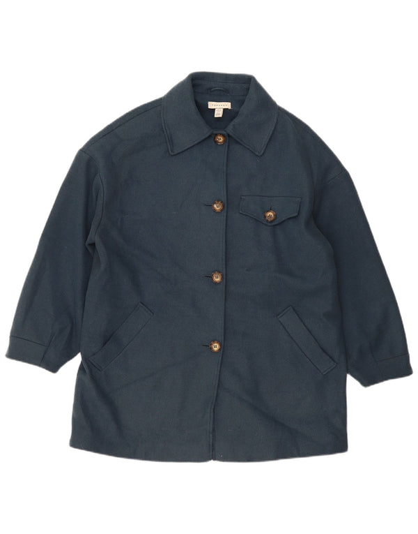 Topshop Abrigo extragrande para mujer UK 10 Pequeño poliéster azul