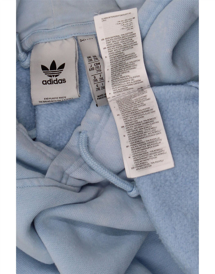 Adidas - Sudadera con capucha para hombre, talla 2XL, algodón azul