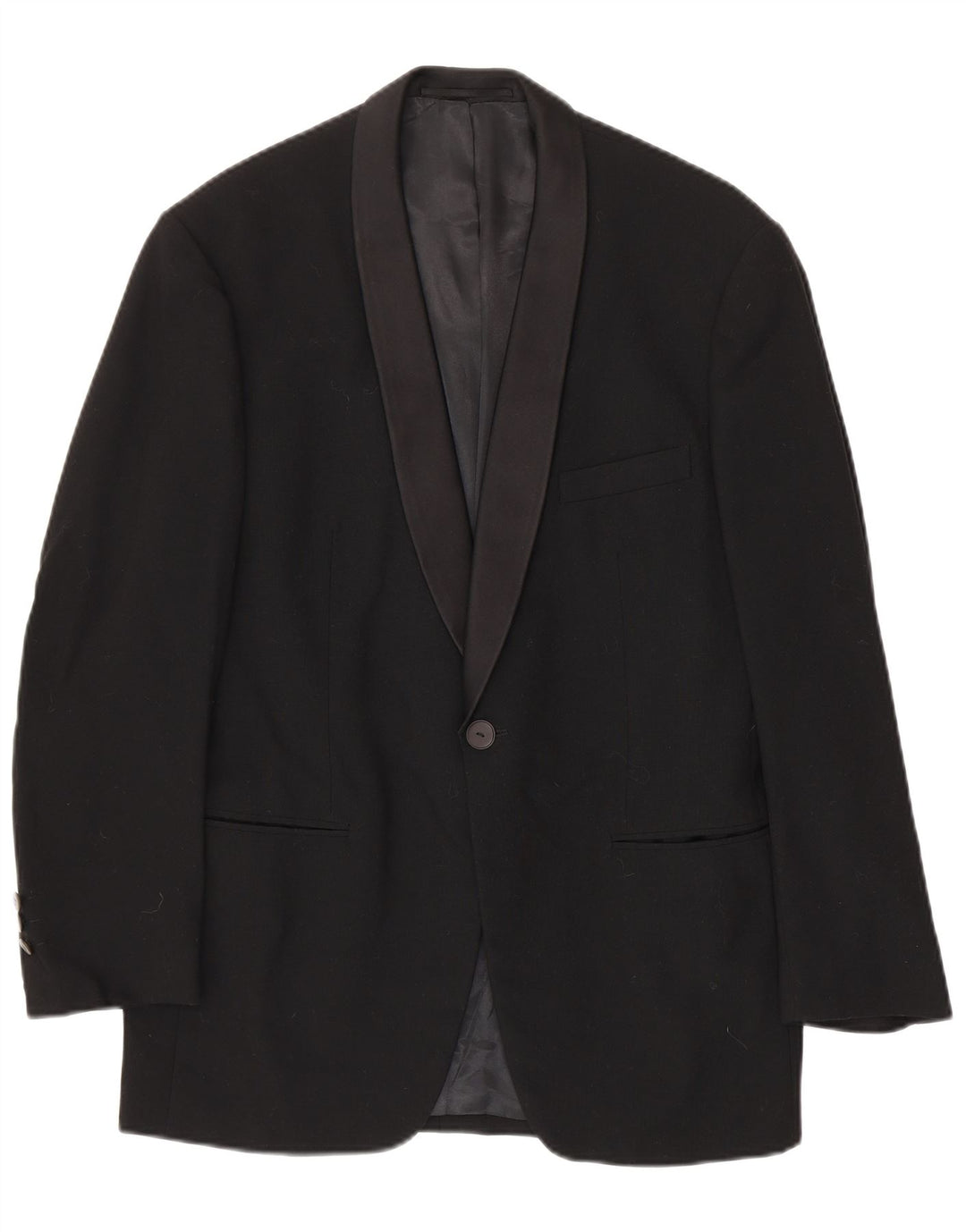 TLAPA Chaqueta tipo blazer con 1 botón para hombre UK 38 Mediana Lana virgen negra