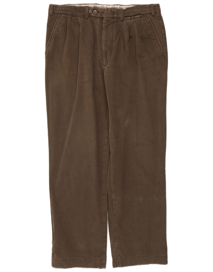 Burberry Pantalón chino con pinzas para hombre IT 50 Medium W32 L29 Algodón marrón