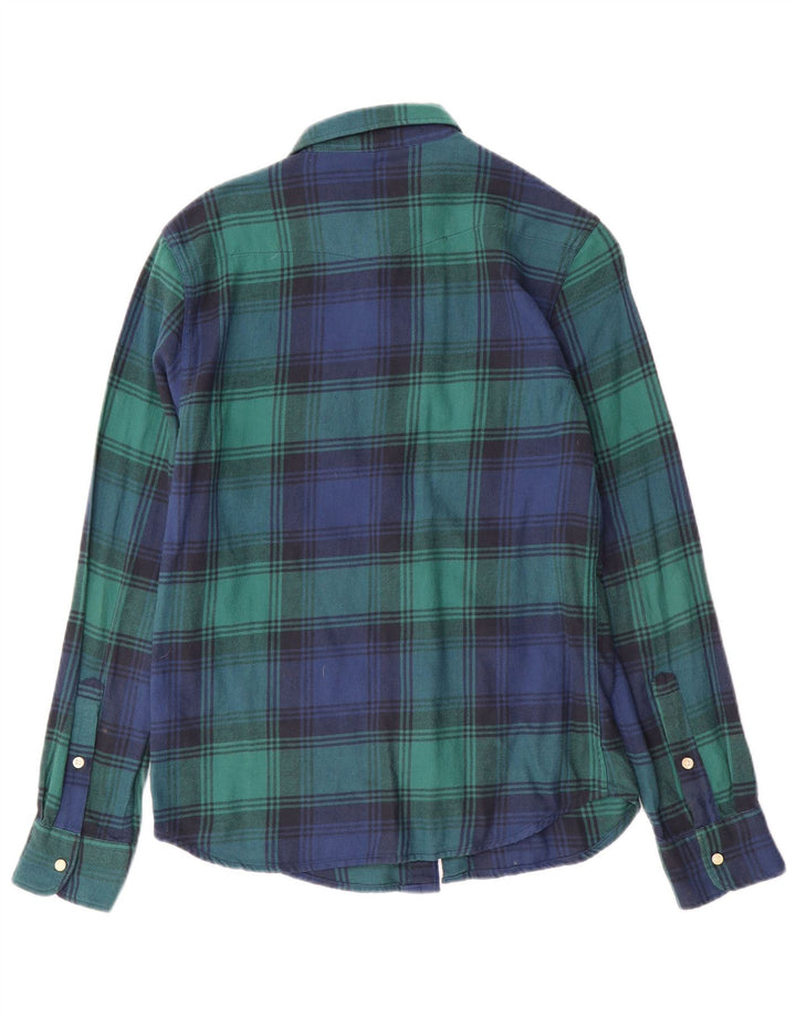 Camisa De Franela De Algodón A Cuadros Verde Pequeño Lee Hombre