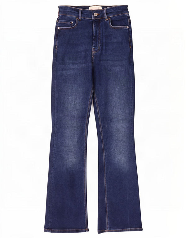 Marks & Spencer Vaqueros acampanados de cintura alta para mujer UK 8 Small W24 L29 Azul