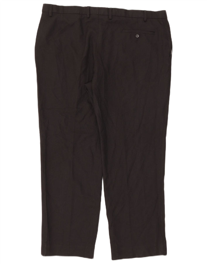 Marks & Spencer Pantalón de traje recto para hombre W42 L31 Poliéster negro