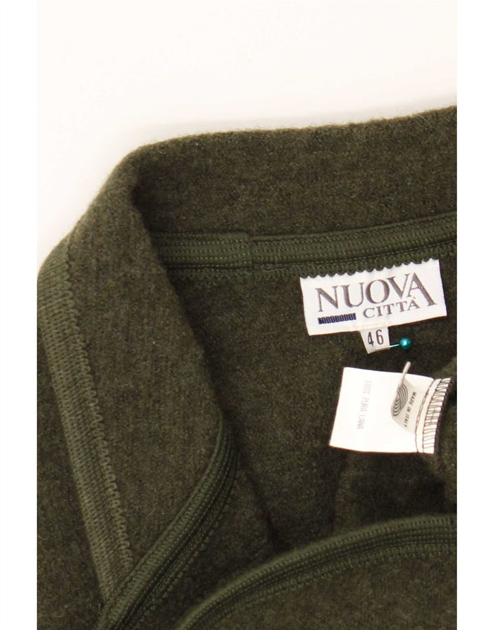 Nuova Citta Chaqueta Blazer de 3 Botones para Mujer IT 46 Grande Lana Virgen Caqui