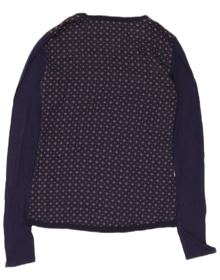 Tommy Hilfiger Top para mujer de manga larga UK 40 Medio azul marino geométrico
