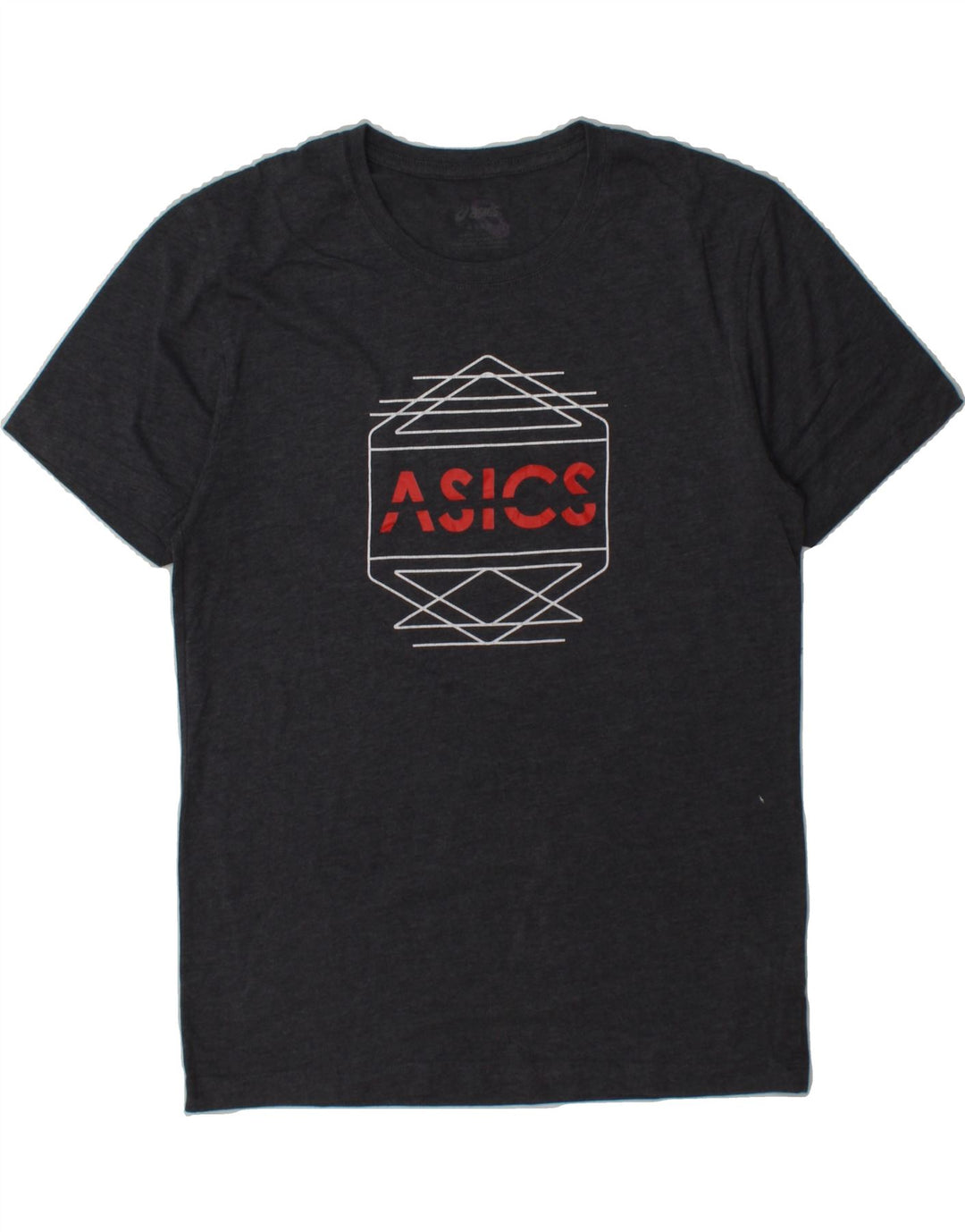 ASICS Womens Graphic T-Shirt Top UK 14 Medium Grey Cotton Vintage Asics and Second-Hand Asics from Messina Hembry 