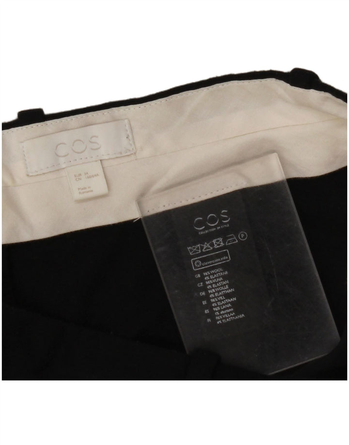 COS Pantalón de traje recto para mujer EU 34 XS W30 L26 Lana negra