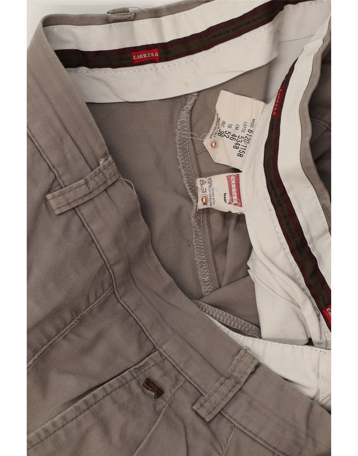 CARRERA Pantalones cortos chinos pegados para hombre W36 Algodón gris grande