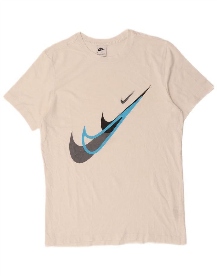 Nike Camiseta gráfica para hombre Top mediano de algodón blanco