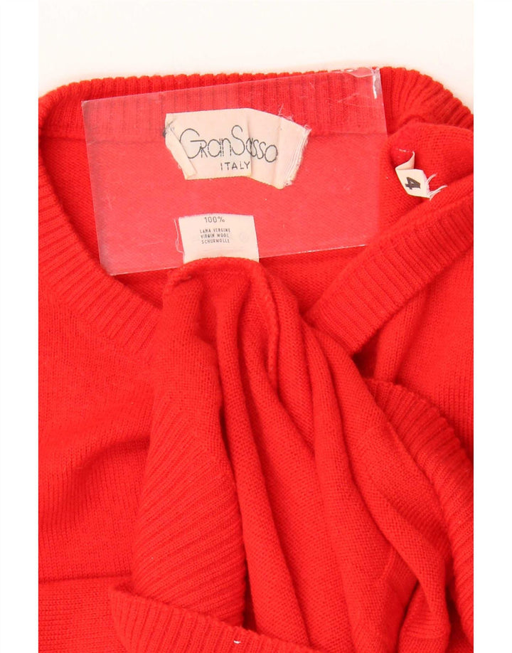 Gran Sasso Jersey De Cuello Redondo Para Hombre De Lana Virgen Roja Mediana
