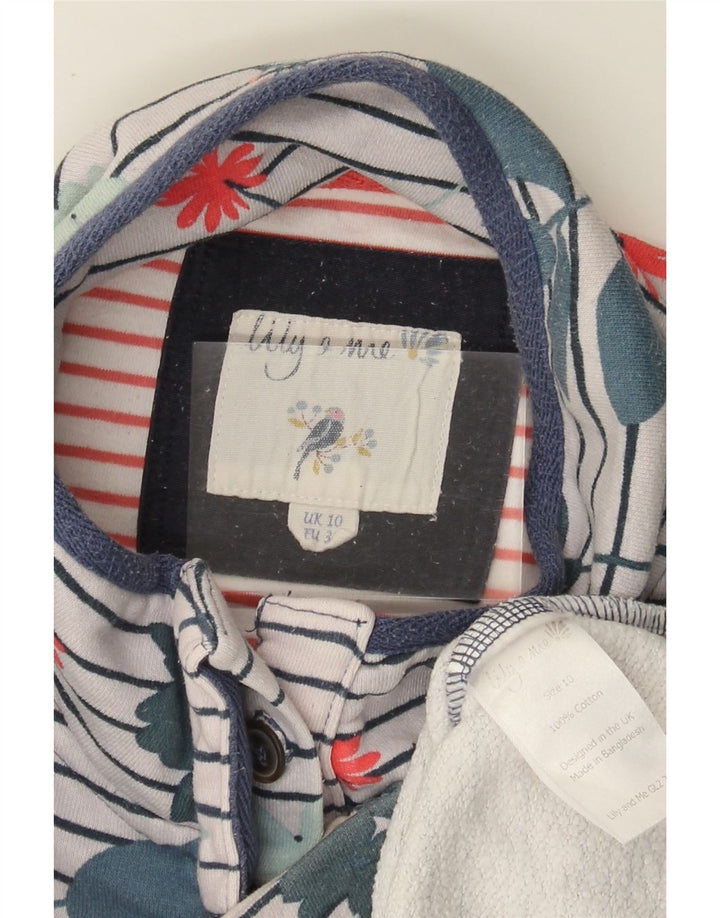 JOULES Sudadera con cuello y botones para mujer UK 10 Small White Floral