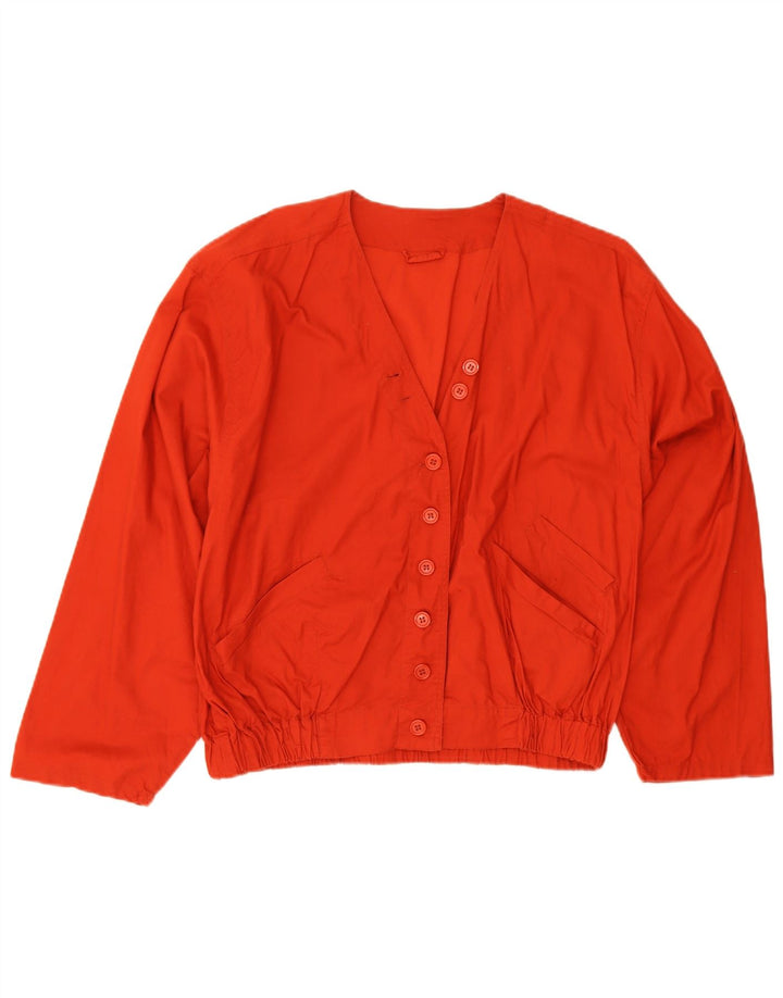 Vintage mujer chaqueta bomber de gran tamaño EU 40 algodón rojo medio