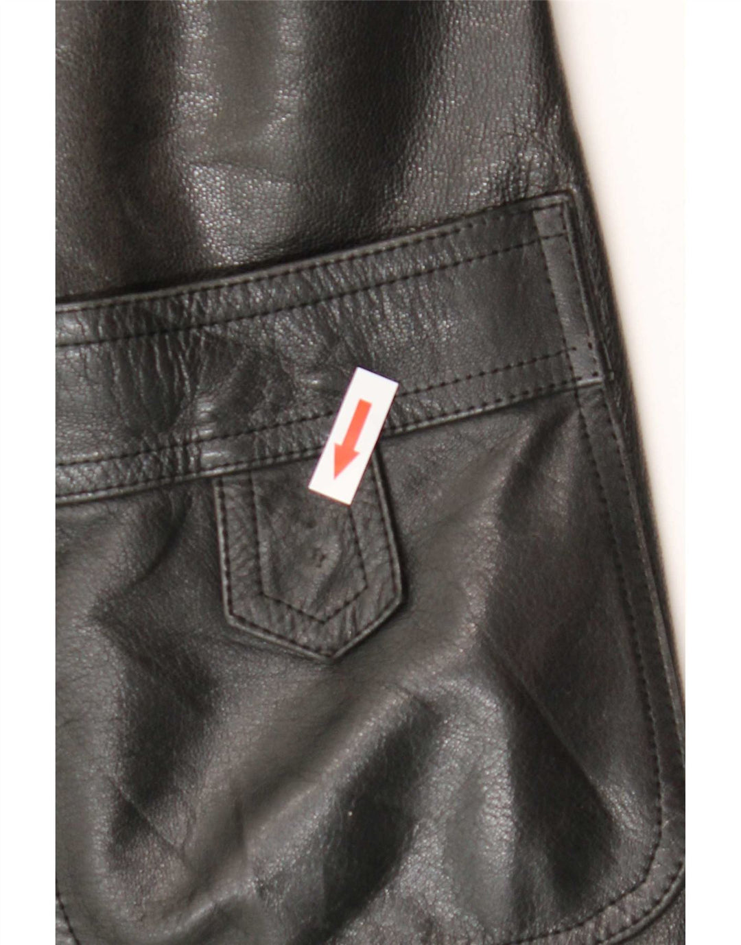 Abrigo de cuero vintage para mujer IT 52 2XL Negro