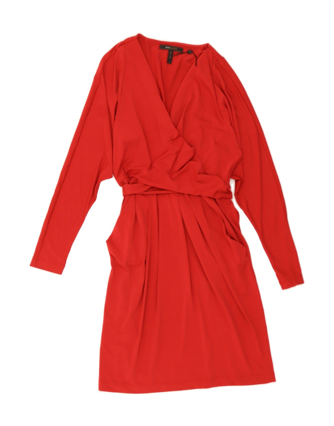 BCBGMAXAZRIA Womens Long Sleeve Wrap Dress UK 12 Medium Red Polyester Vintage BCBGMAXAZRIA and Second-Hand BCBGMAXAZRIA from Messina Hembry 