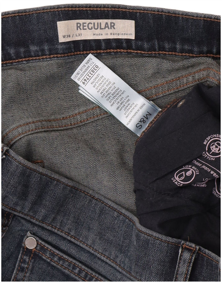 Marks & Spencer Vaqueros rectos de corte regular para hombre W36 L31 Algodón azul