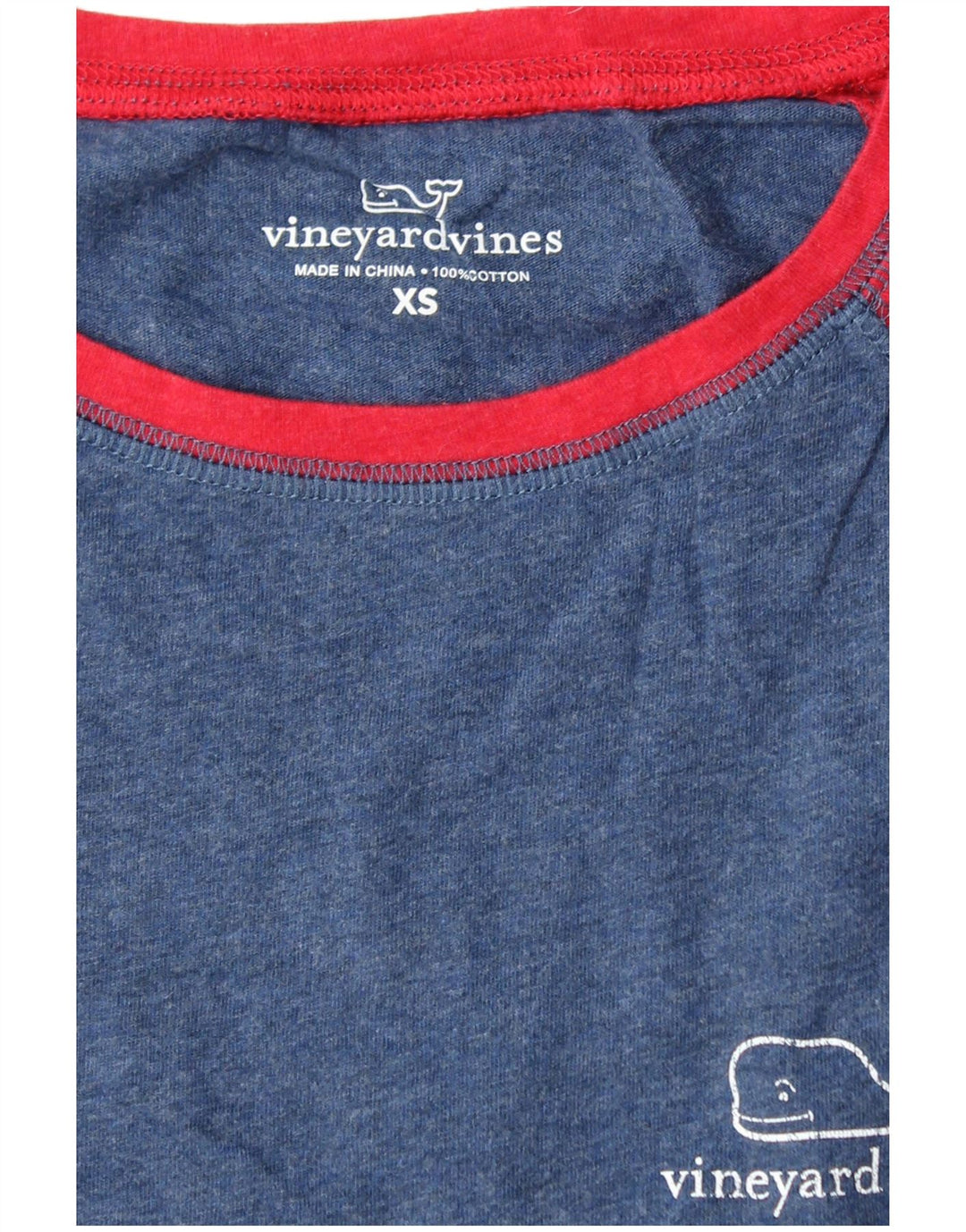VINEYARD VINES Top gráfico para mujer de manga larga UK 6 XS Bloque de color azul