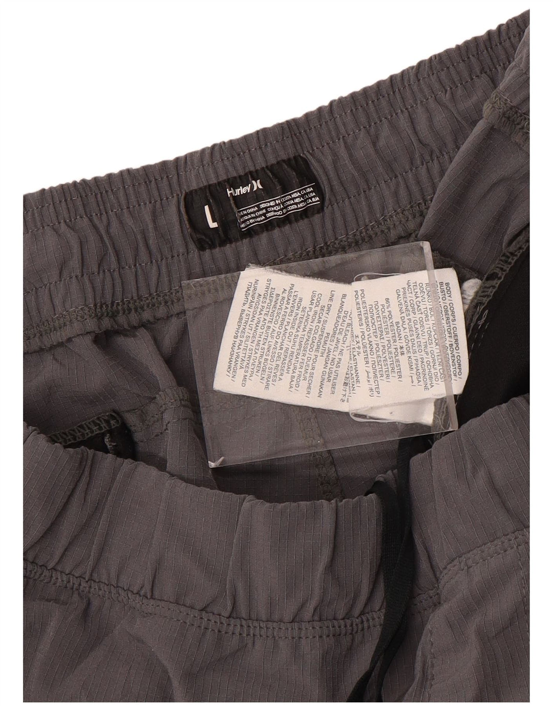 HURLEY Pantalones cortos deportivos para hombre poliéster gris grande