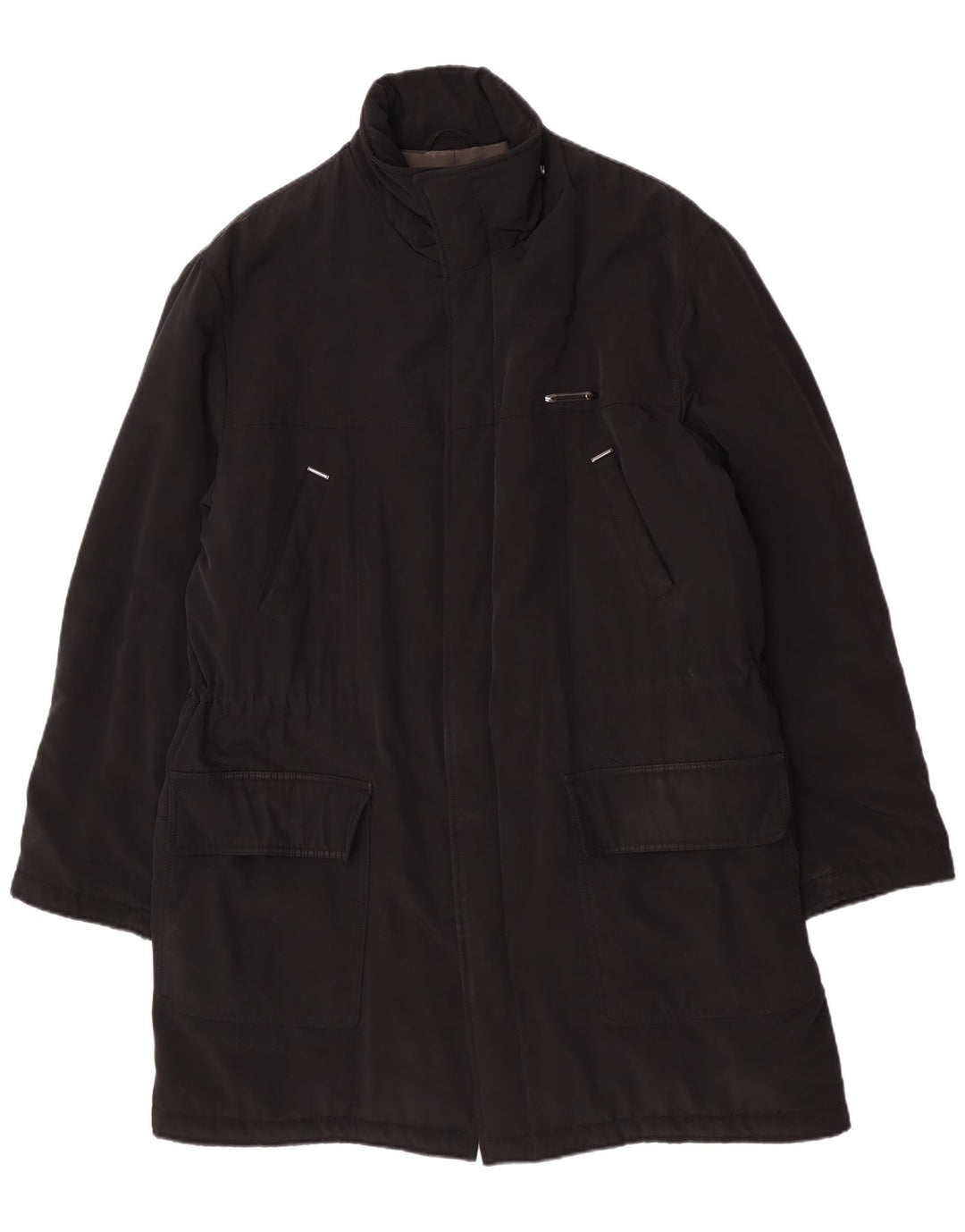 Piero Guidi Abrigo para hombre ES 42 XL Poliéster negro