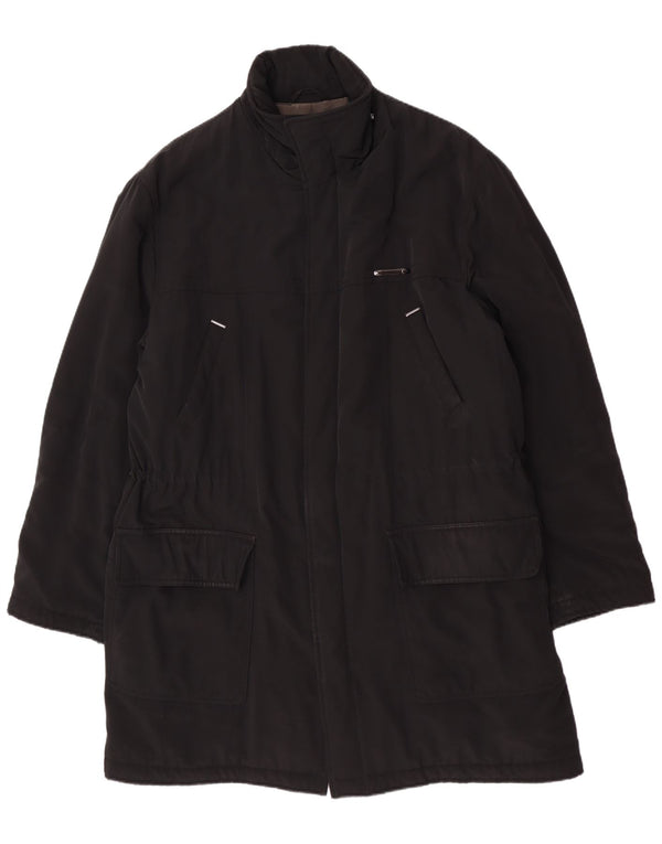 Piero Guidi Abrigo para hombre ES 42 XL Poliéster negro